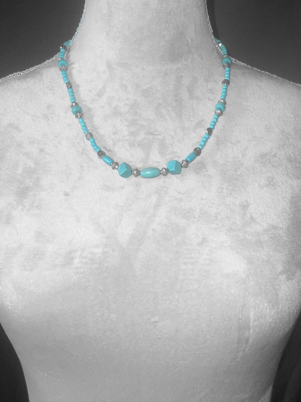Blue Howlite Beaded Necklace